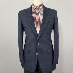 Levi's Men's Action Sport Coat Blazer Two Button Navy Striped Polyester Size 40R